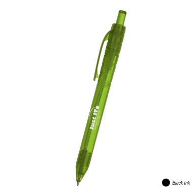 Translucent green with black ink