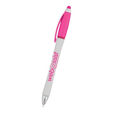 White with fuchsia