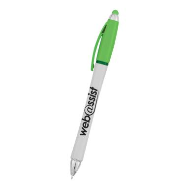 White with green