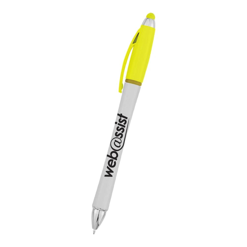 White with yellow