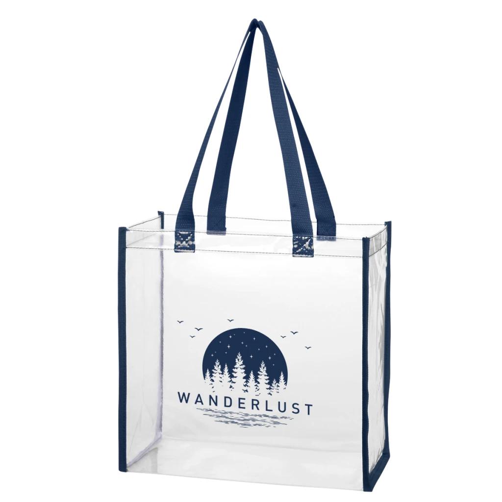 Clear with navy
