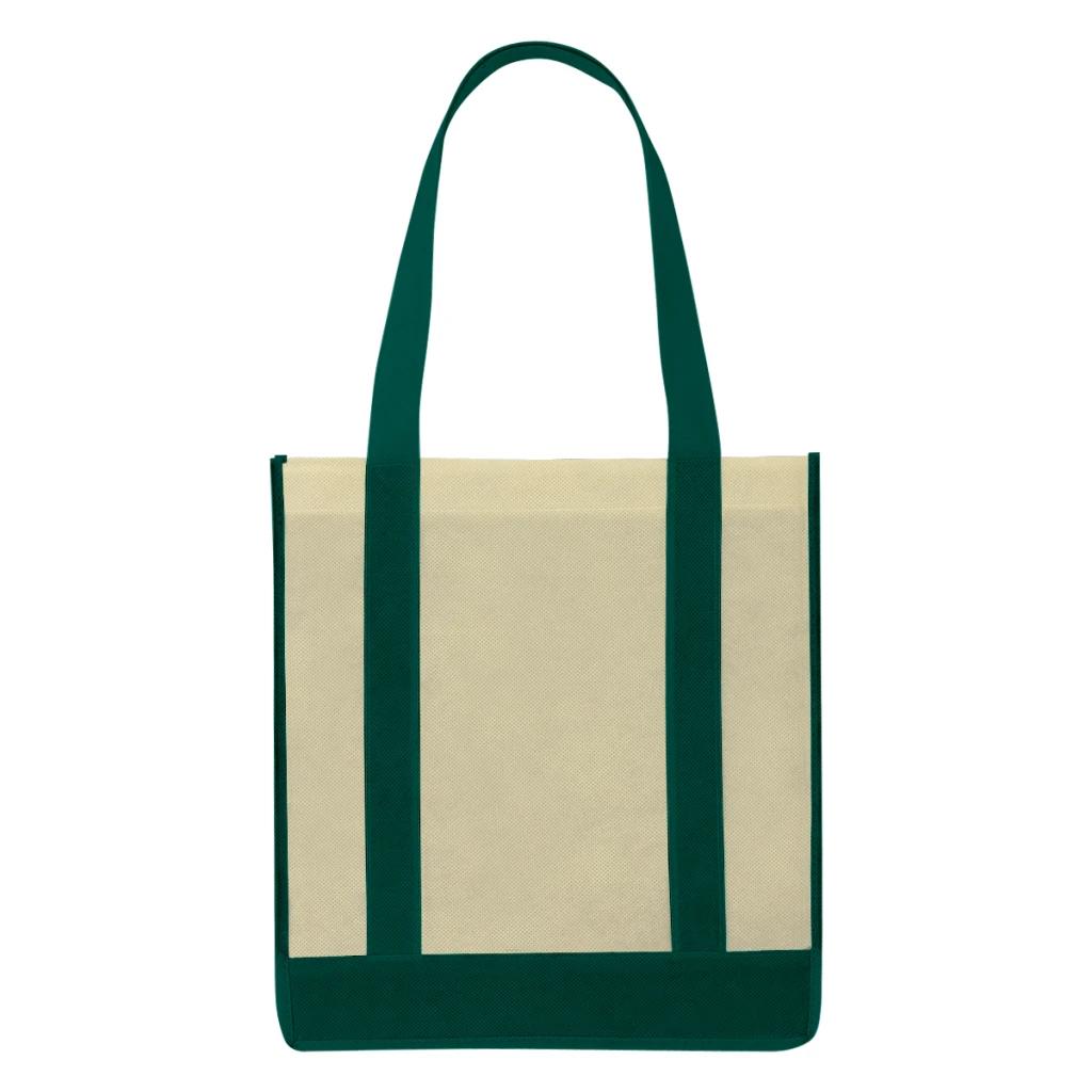 Ivory Bag with Forest Green Trim