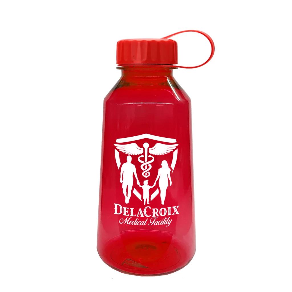 Transparent Red Bottle Red Lid