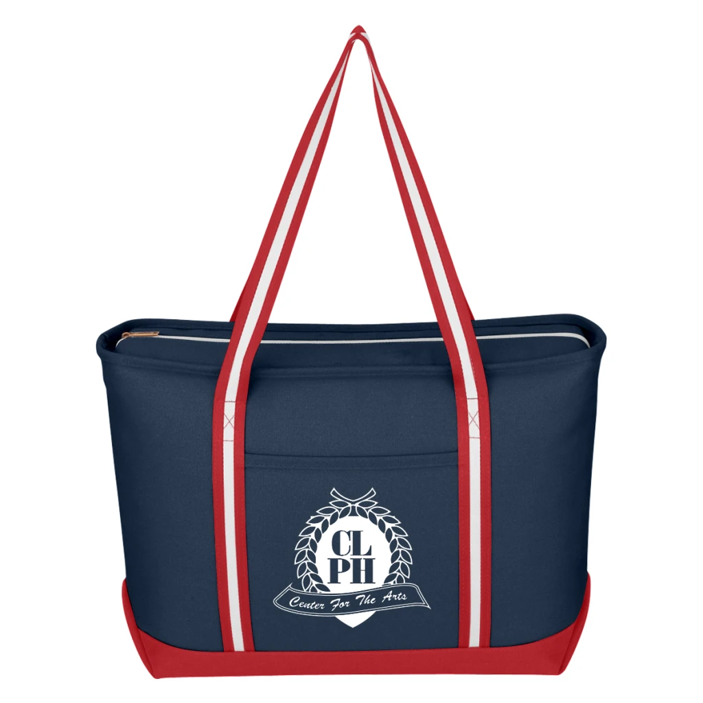 Navy blue with red