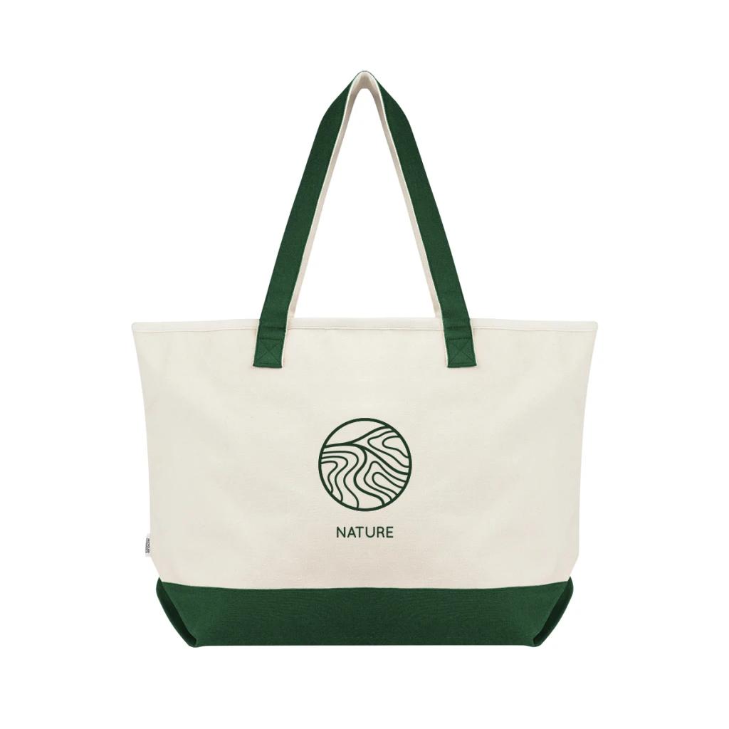 Natural with forest green