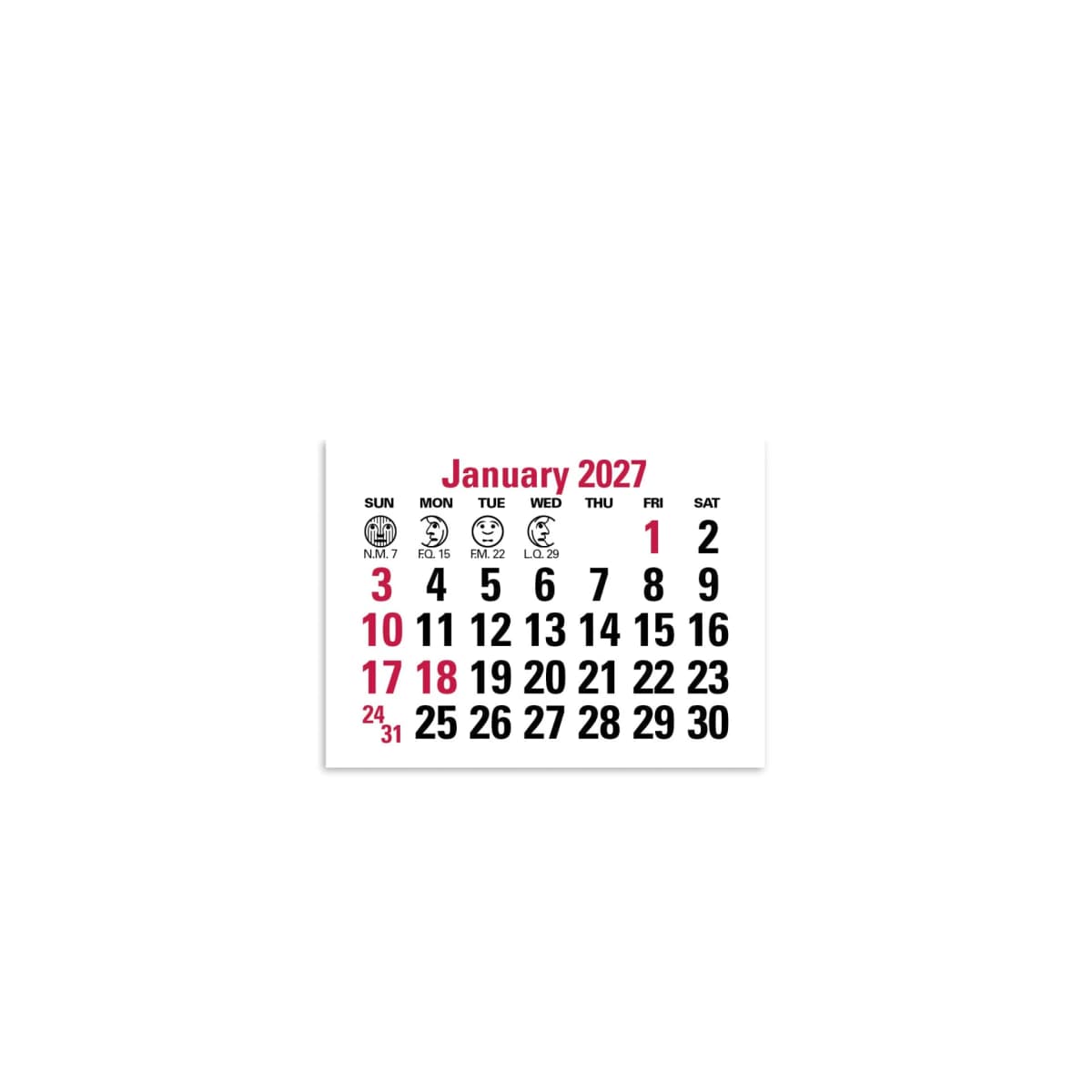 Wrecker Stick Up Calendar
