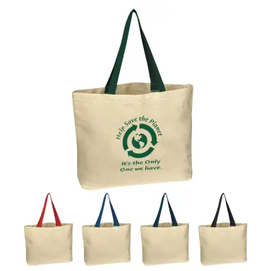 NATURAL COTTON CANVAS TOTE BAG - Silk-Screen