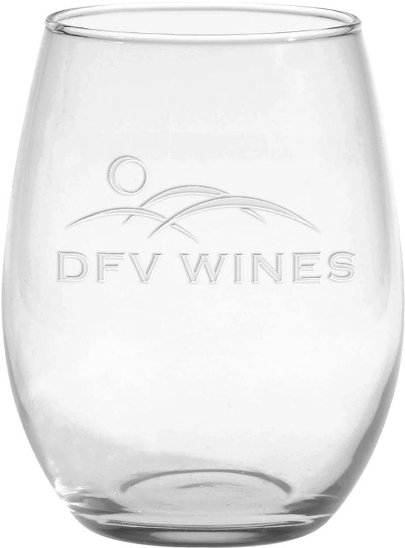 21 oz. Stemless White Wine - Deep Etched