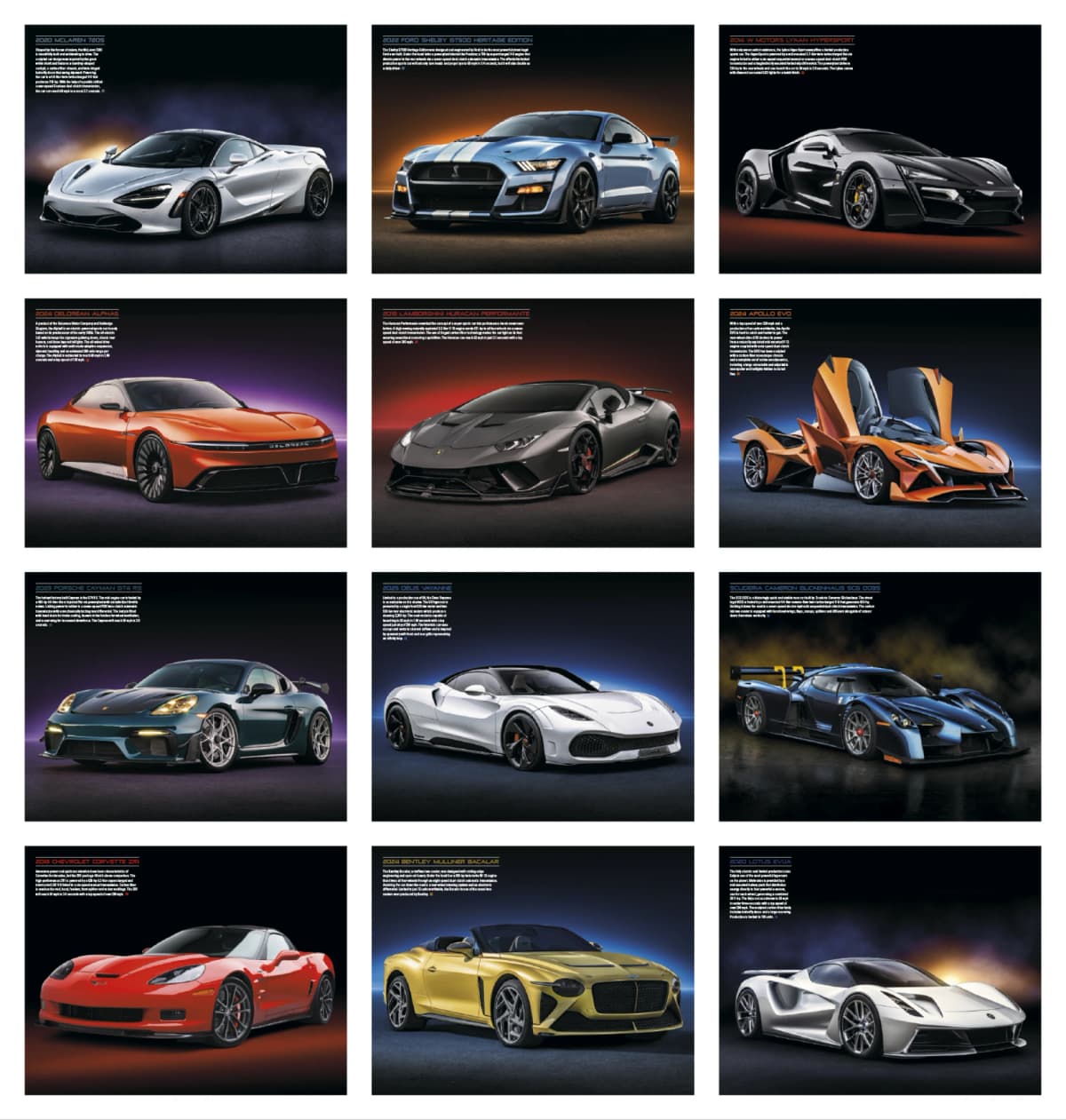 Exotic Cars Calendar