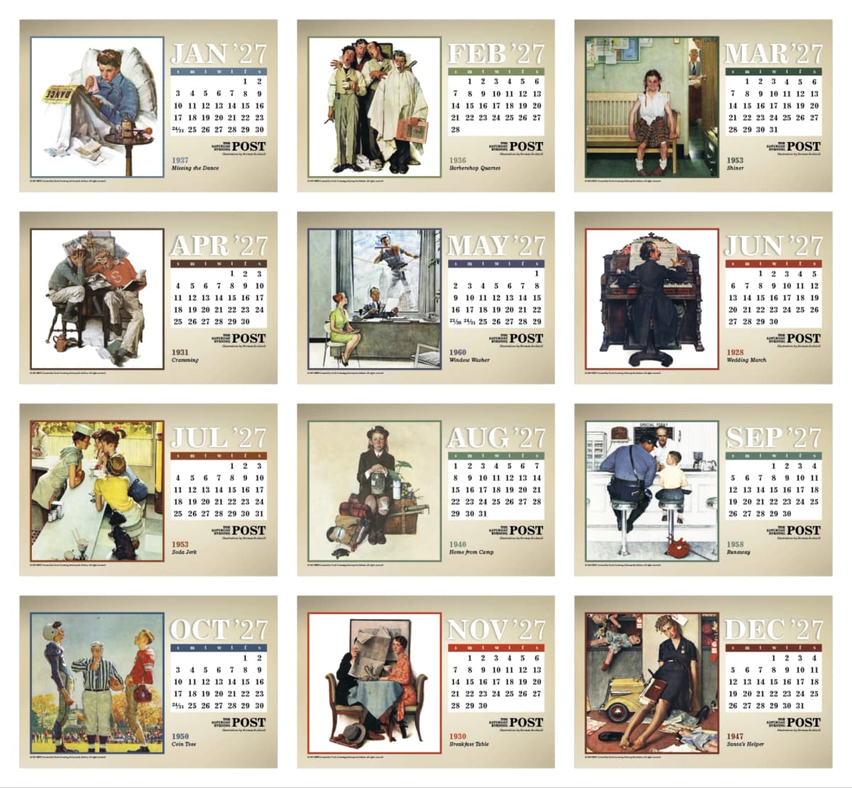 The Saturday Evening Post Large Desk Calendar