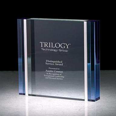 Cosenza III Blue & Aluminum Edged Rectangle