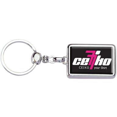 Rectangle 2 Sided Metal Keychain