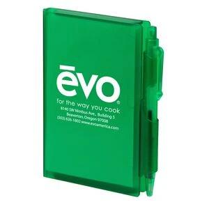 Hard Cover Note Pad With Pen