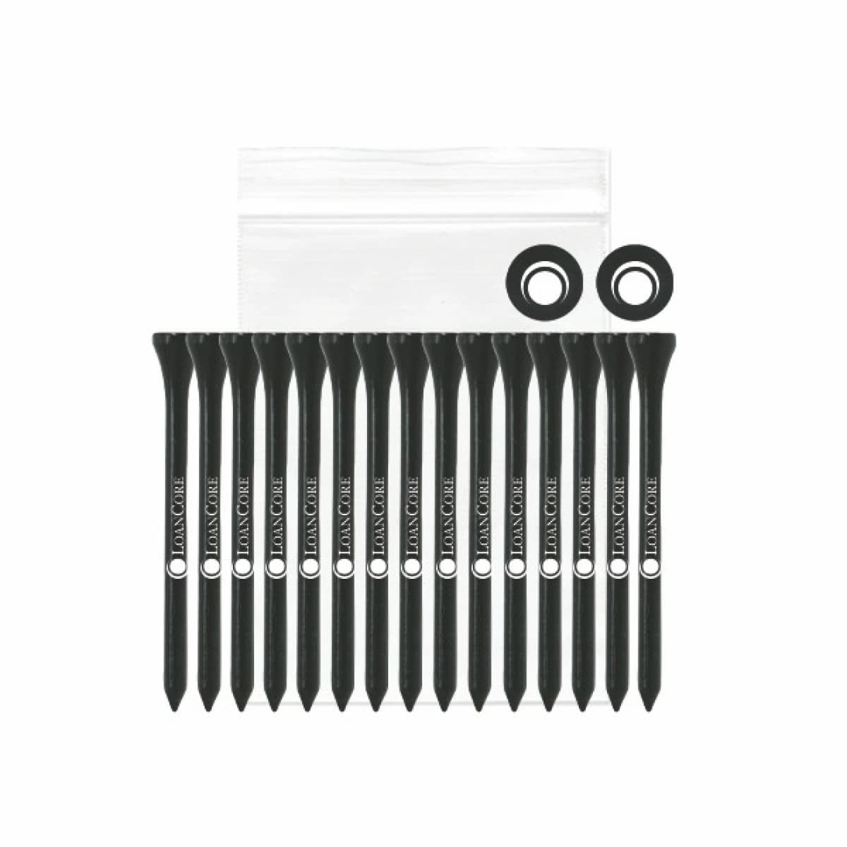 Tee packs with 15 tees and 2 Ballmarkers