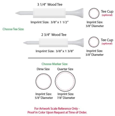 Golf Combo Pack of 8 Tees & 1 Ball Marker