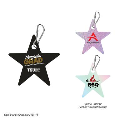 Acrylic Zipper Pull - Star