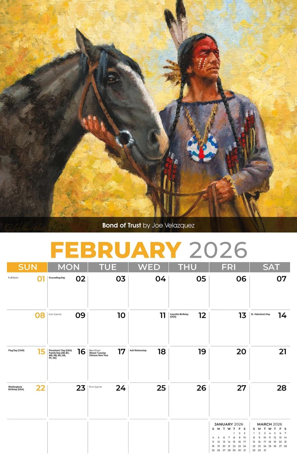 Galleria Wall Calendar 2026 Spirit of the West