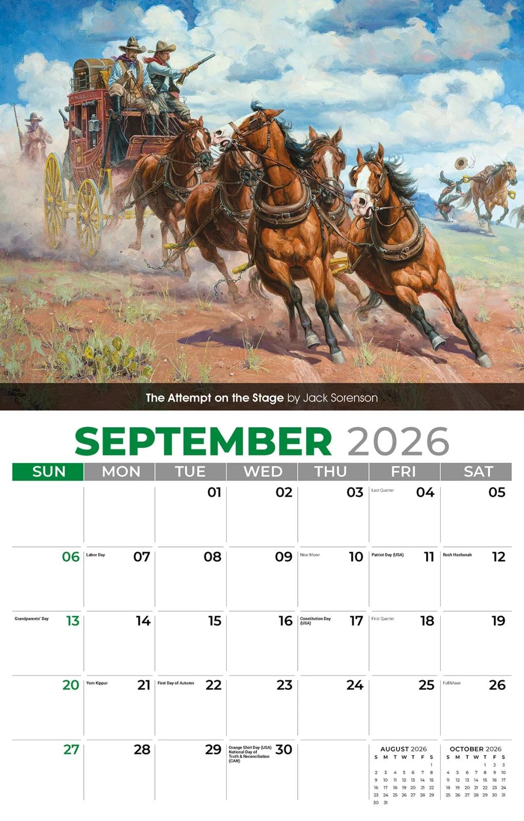 Galleria Wall Calendar 2026 Spirit of the West