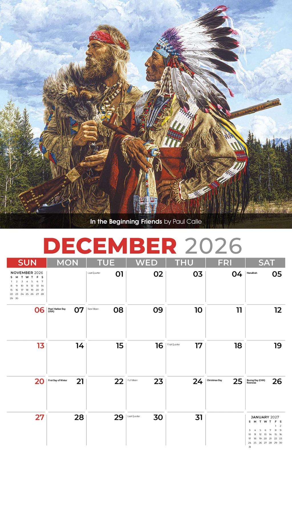 Galleria Wall Calendar 2026 Spirit of the West