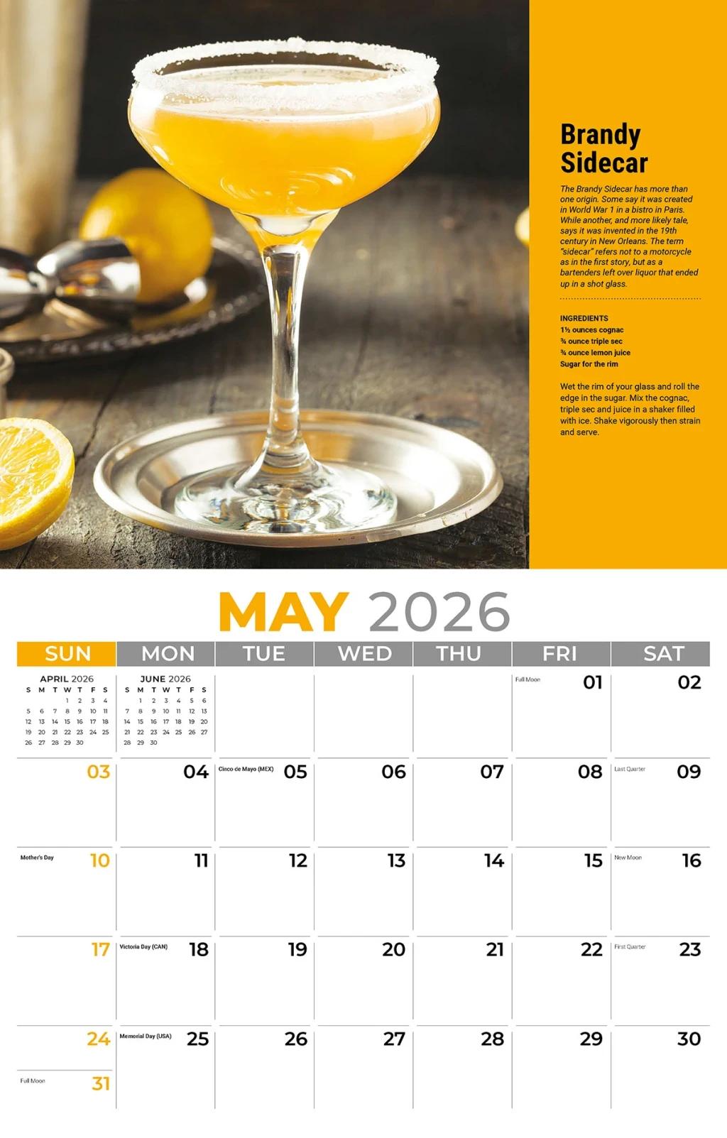 Galleria Wall Calendar 2026 Happy Hour
