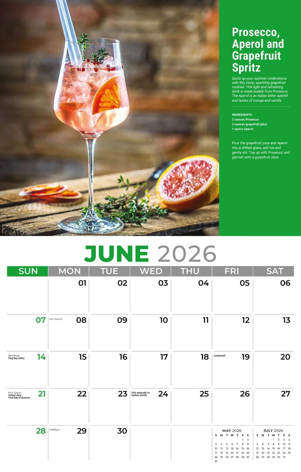 Galleria Wall Calendar 2026 Happy Hour