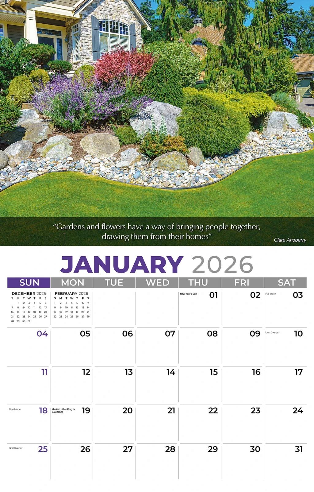 Galleria Wall Calendar 2026 Flowers & Garden