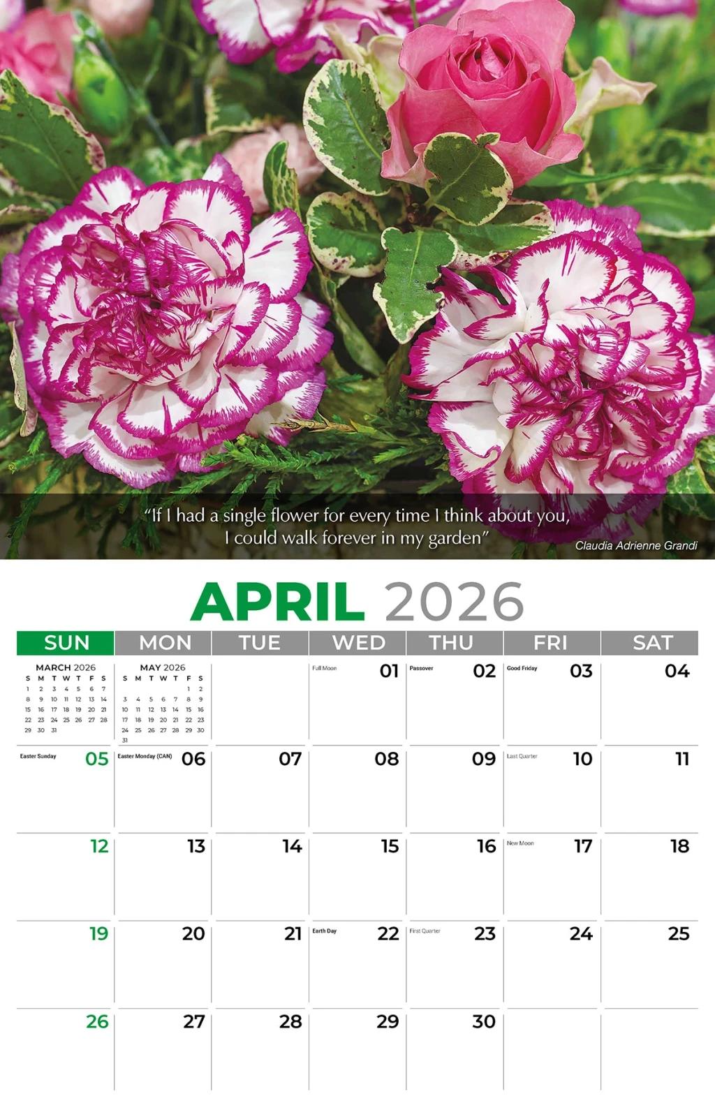Galleria Wall Calendar 2026 Flowers & Garden