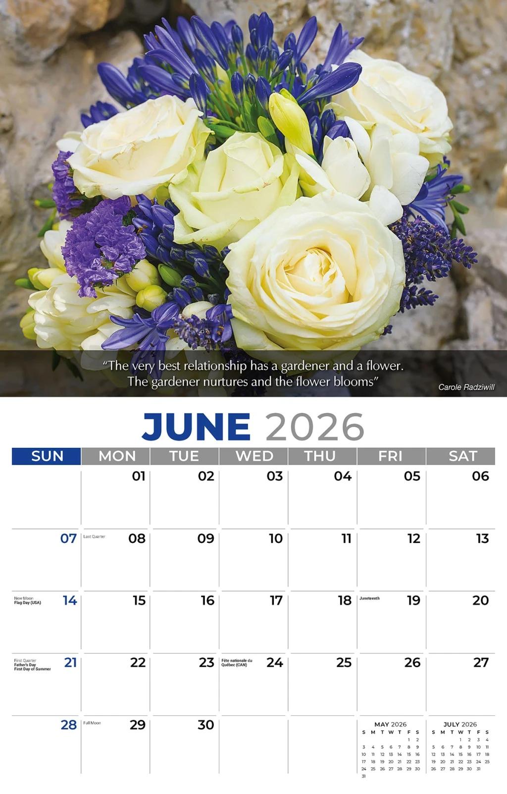 Galleria Wall Calendar 2026 Flowers & Garden