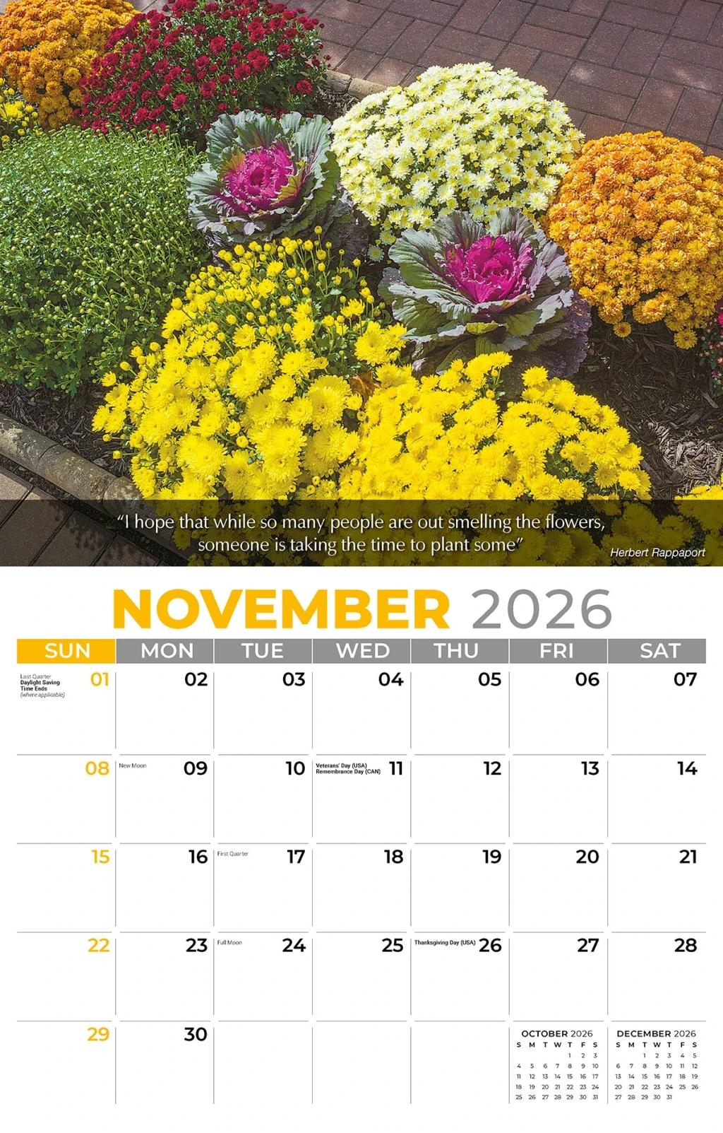 Galleria Wall Calendar 2026 Flowers & Garden