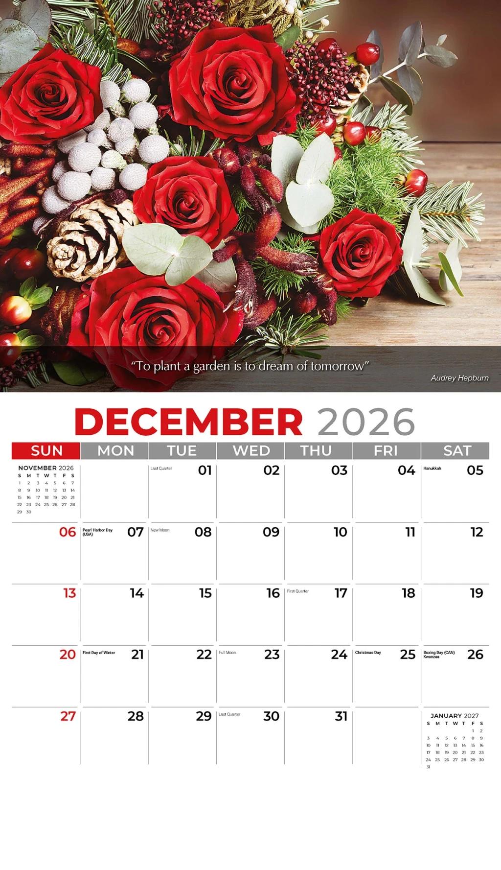 Galleria Wall Calendar 2026 Flowers & Garden