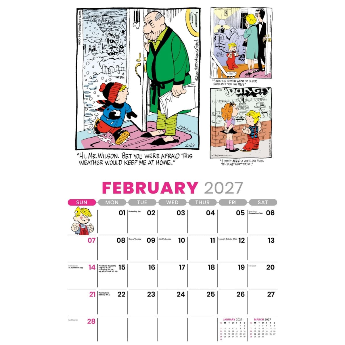 Galleria Wall Calendar 2027 Dennis The Menace