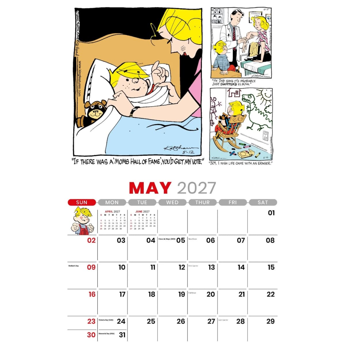 Galleria Wall Calendar 2027 Dennis The Menace