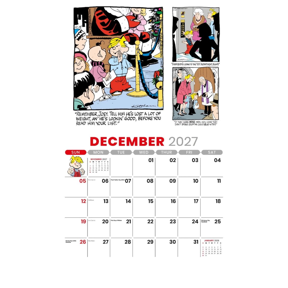 Galleria Wall Calendar 2027 Dennis The Menace