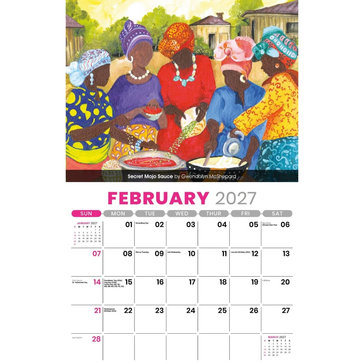 Galleria Wall Calendar 2027 Celebration of African American Art