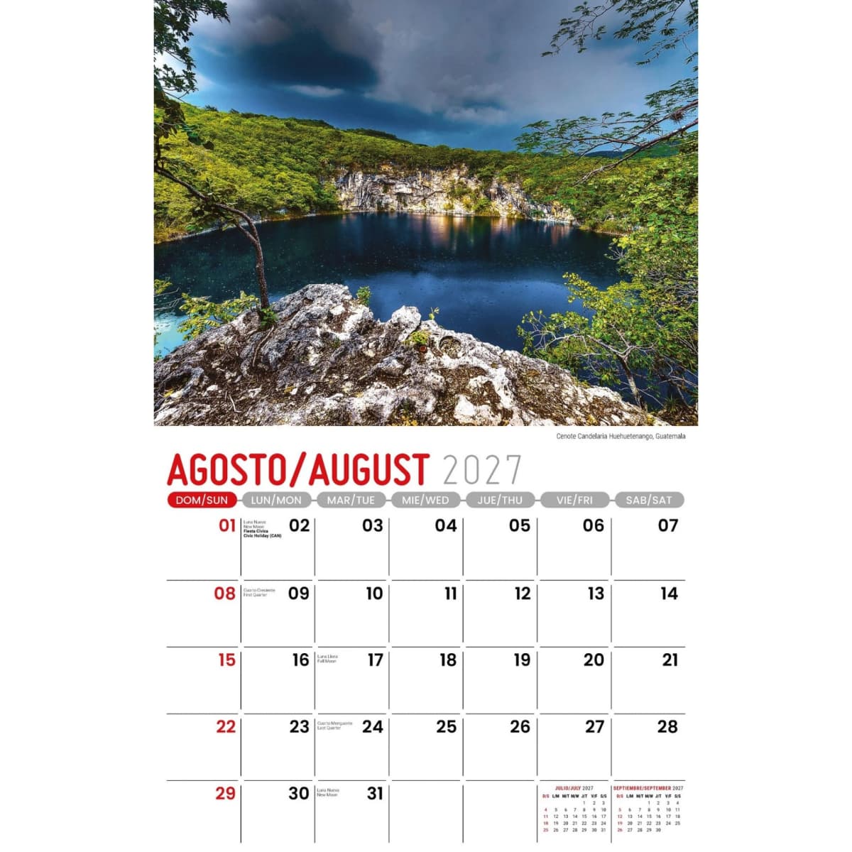 Galleria Wall Calendar 2027 Beauty of Latin America SP/ENG