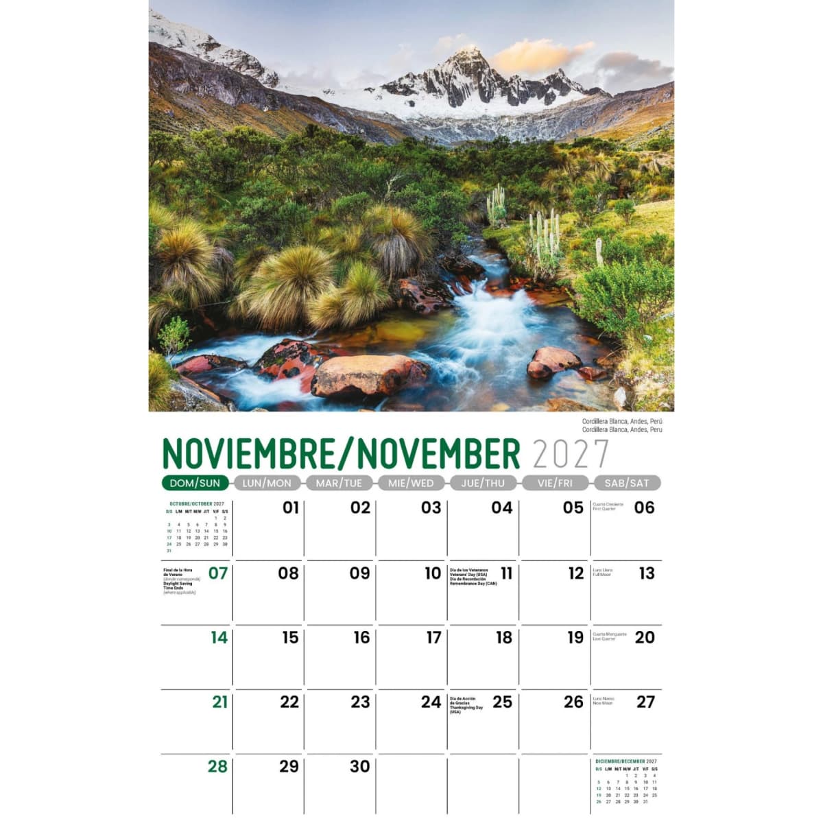Galleria Wall Calendar 2027 Beauty of Latin America SP/ENG