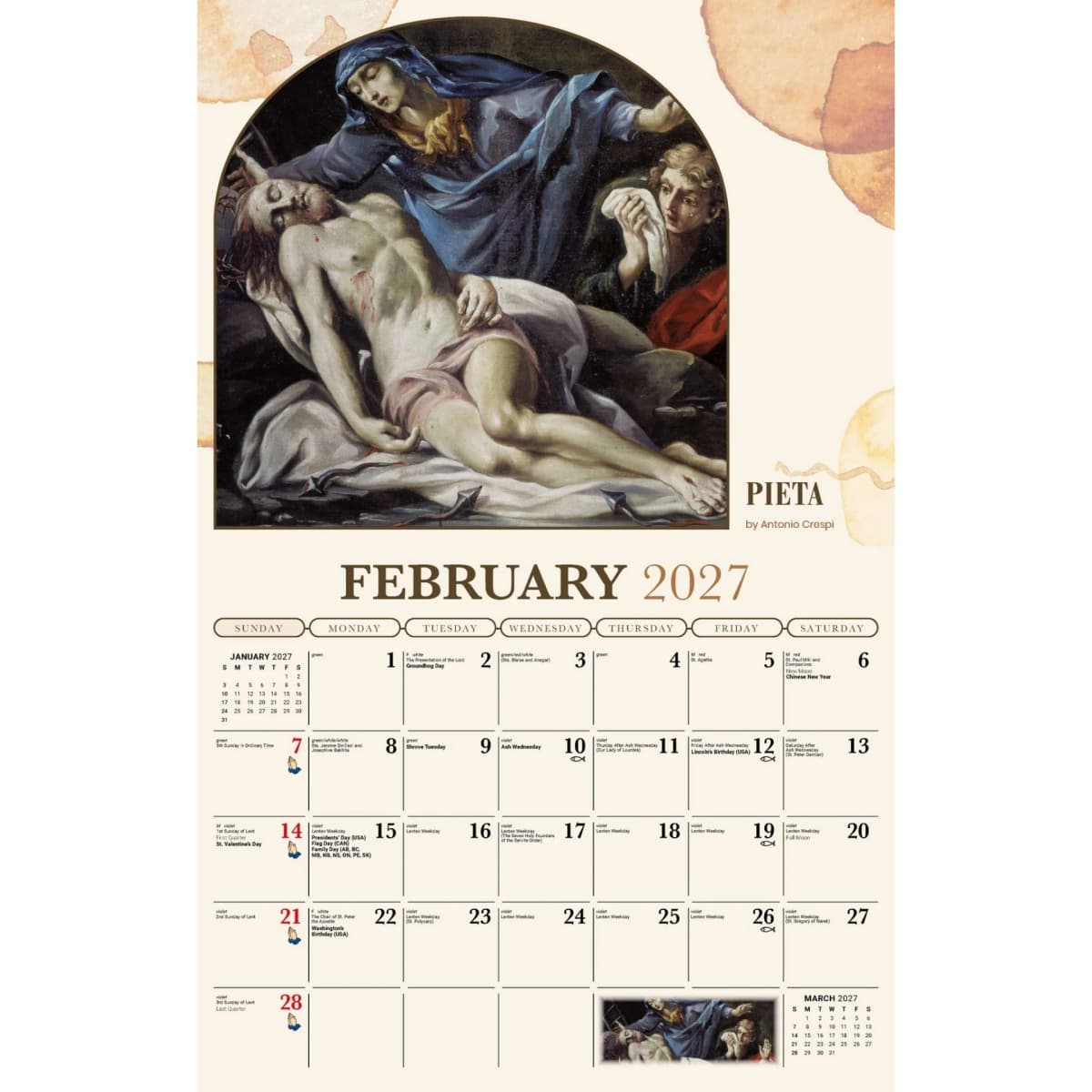 Galleria Wall Calendar 2027 Catholic Inspiration (English)