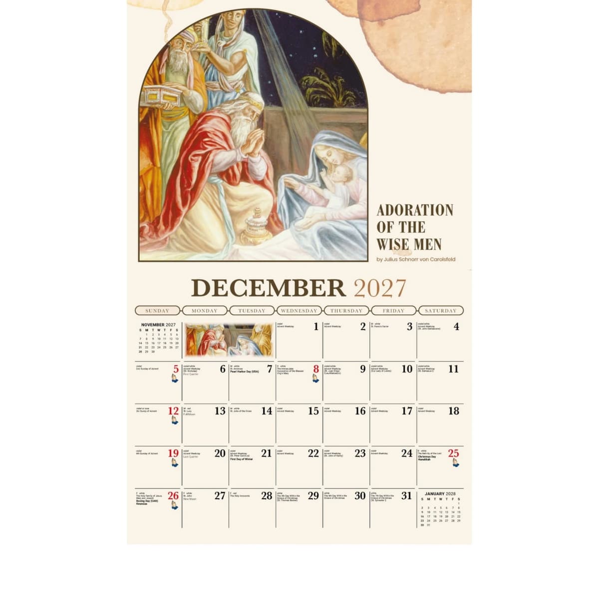 Galleria Wall Calendar 2027 Catholic Inspiration (English)