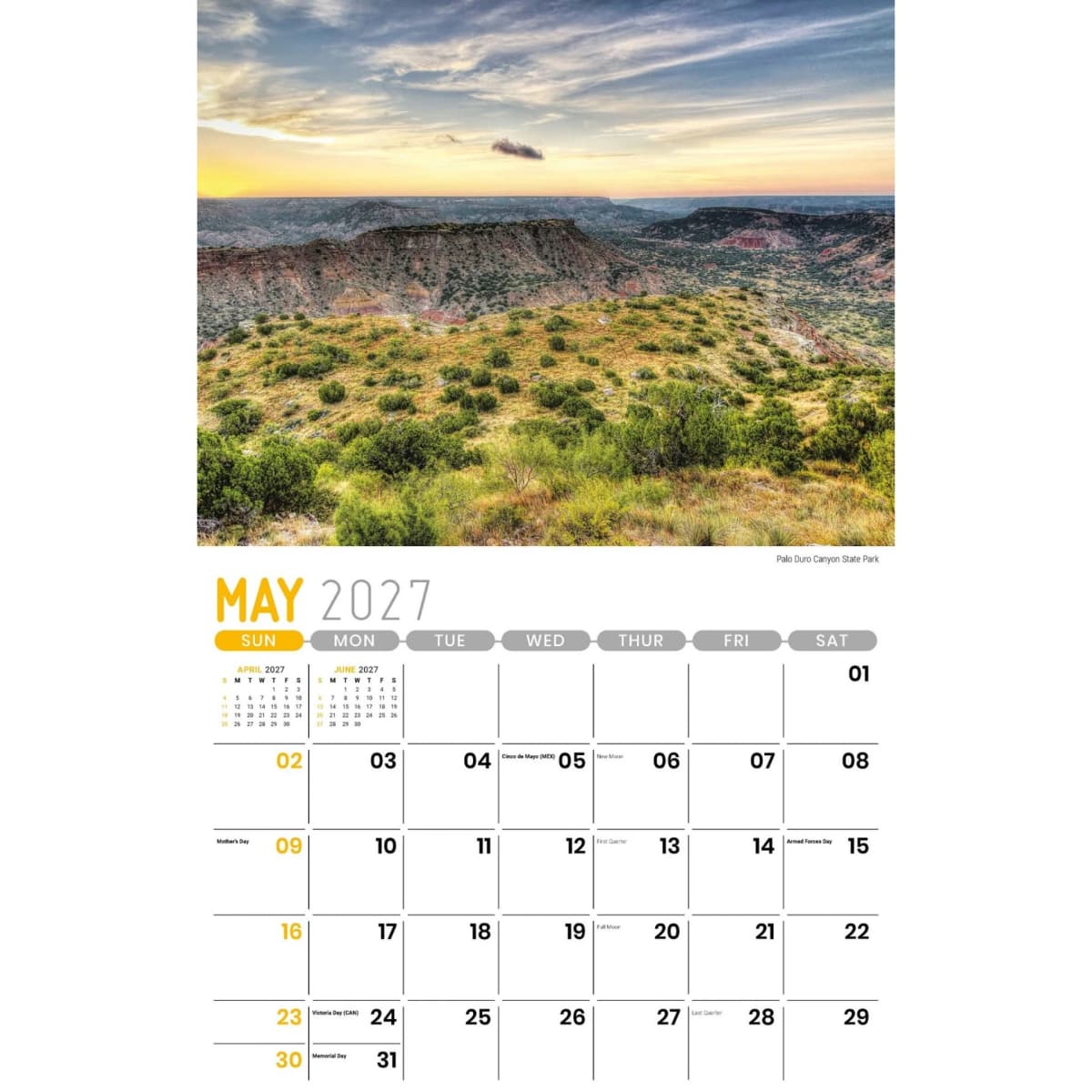 Galleria Wall Calendar 2027 Scenes of Texas