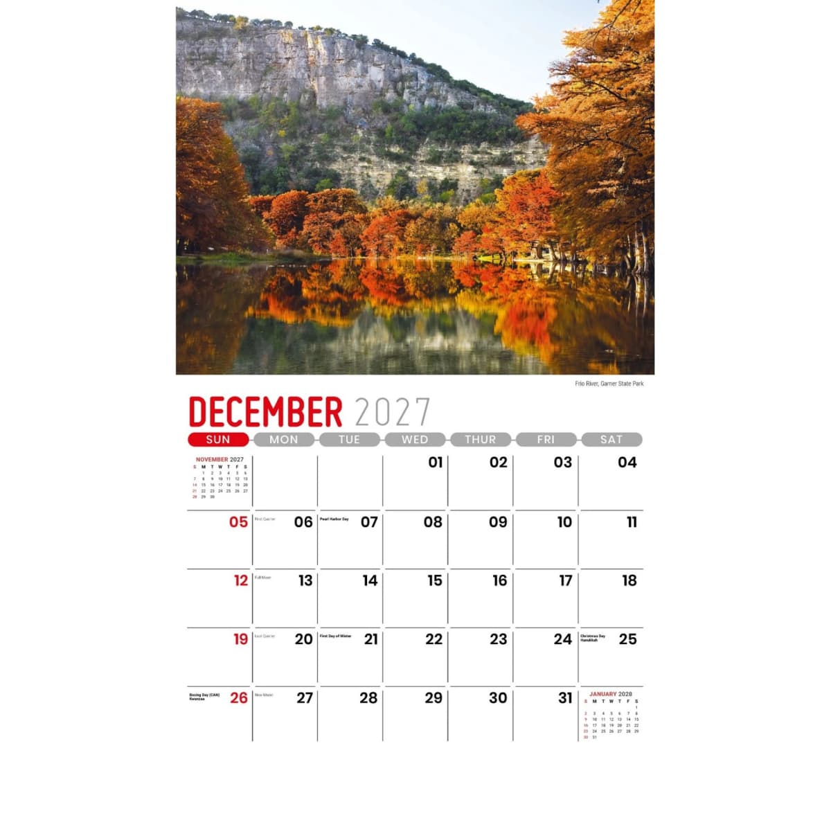 Galleria Wall Calendar 2027 Scenes of Texas