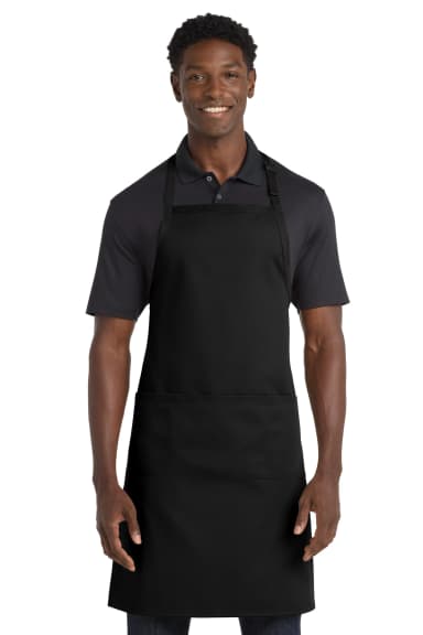 Port Authority Easy Care Extra Long Bib Apron with Stain Release.