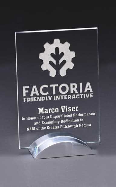 Medium Secanti Jade Crystal Award