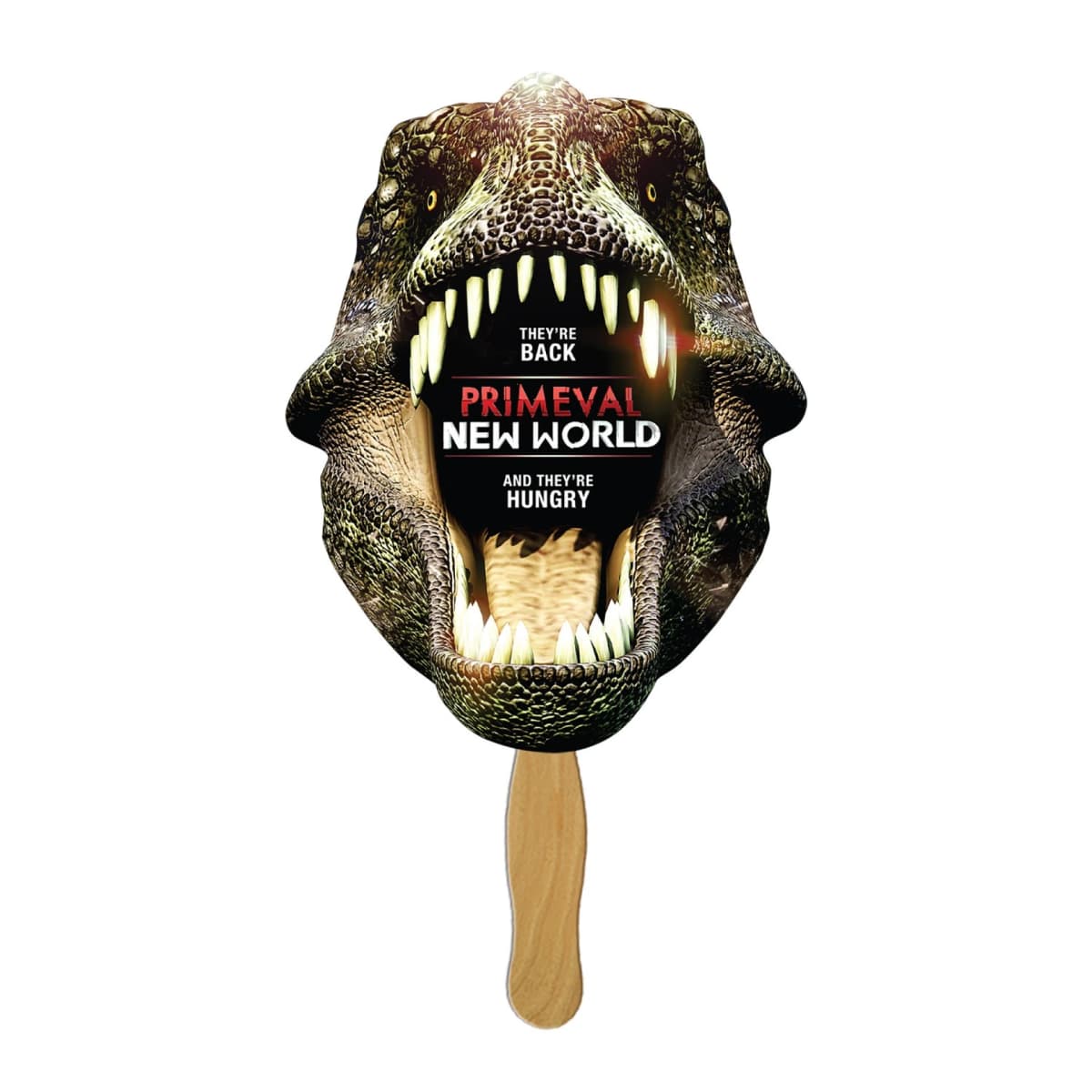 Digital Custom Shape Fan w/8" Stick & Front Imprint (9"x7")