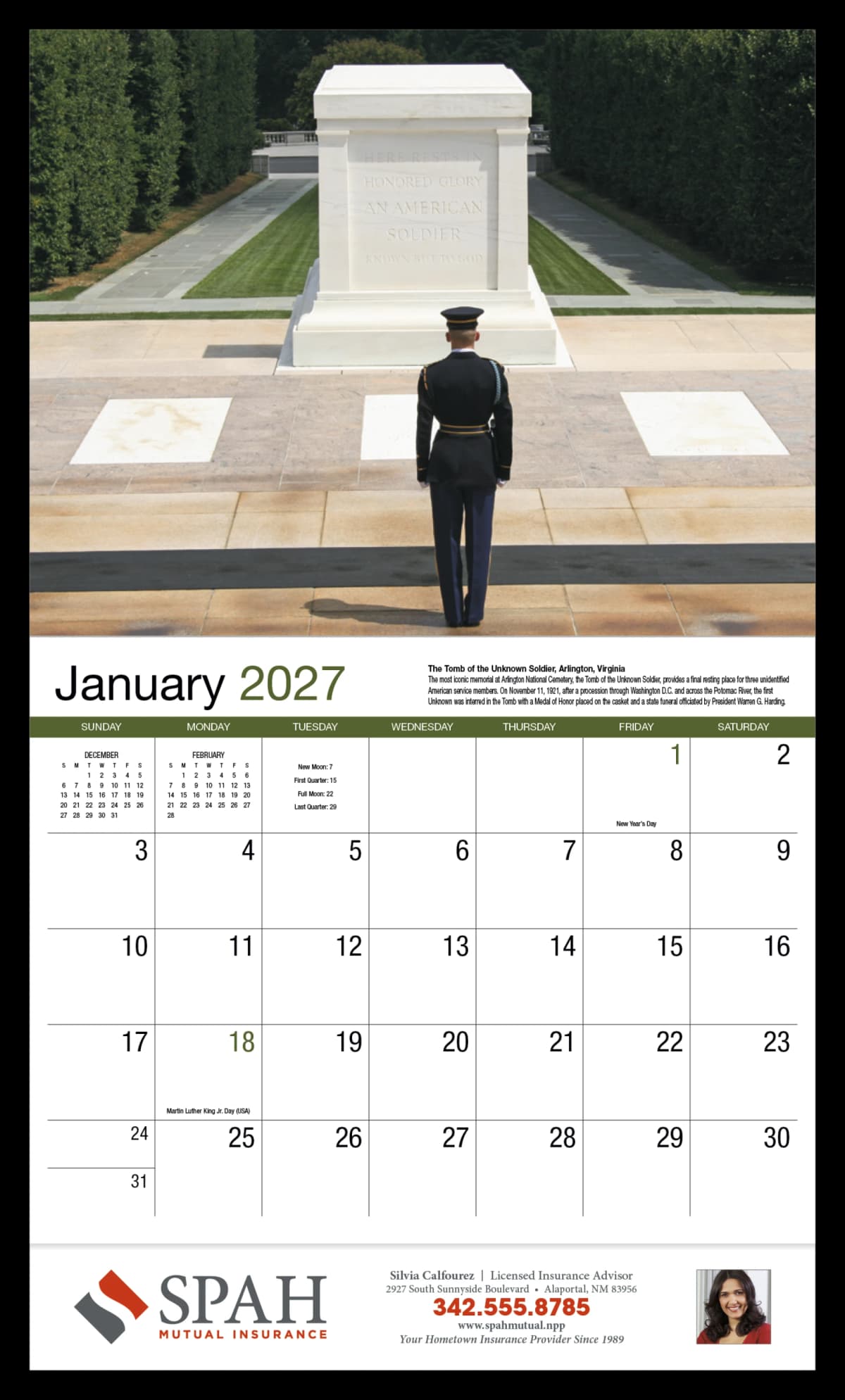 American History Appointment Calendar