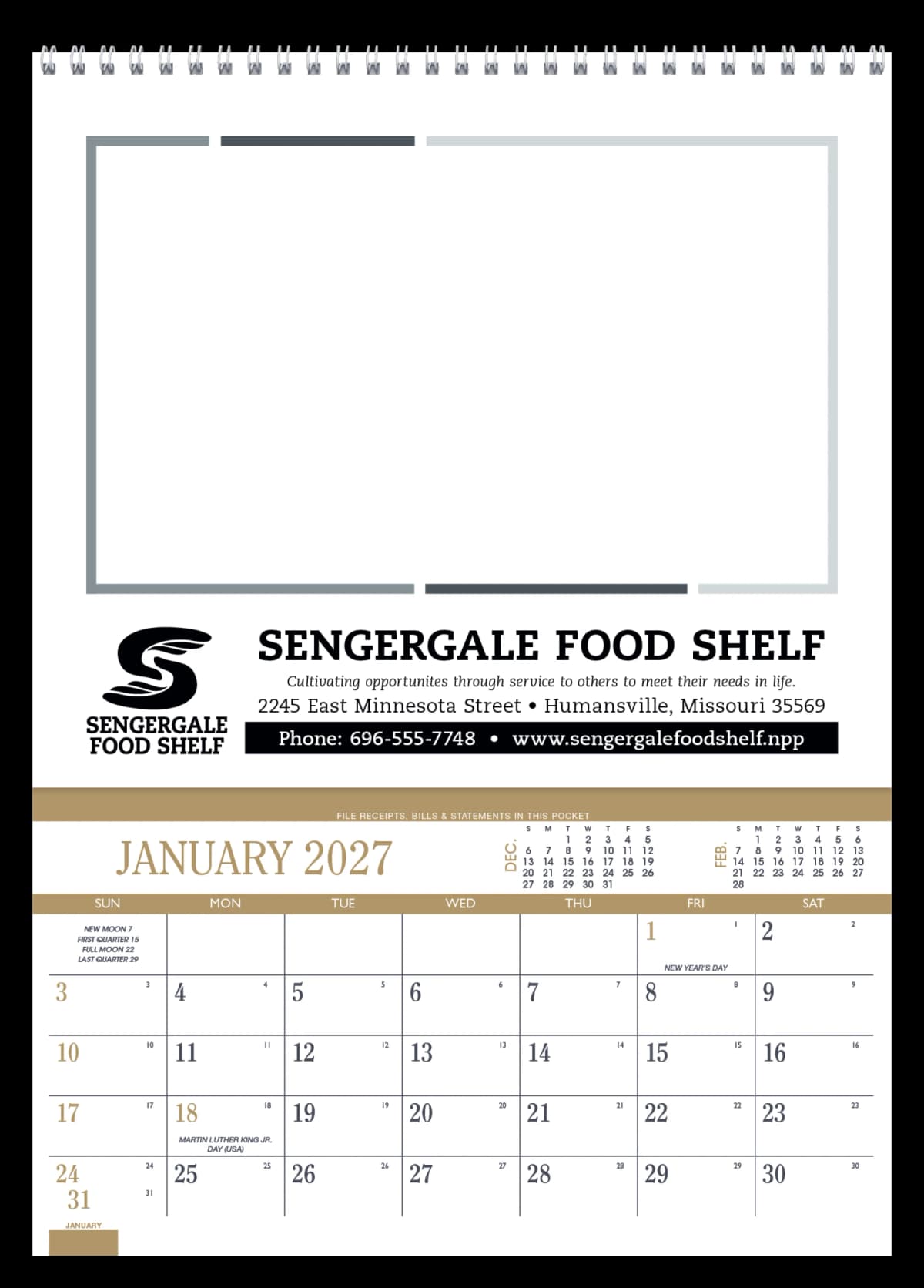 Recipe Pocket Calendar