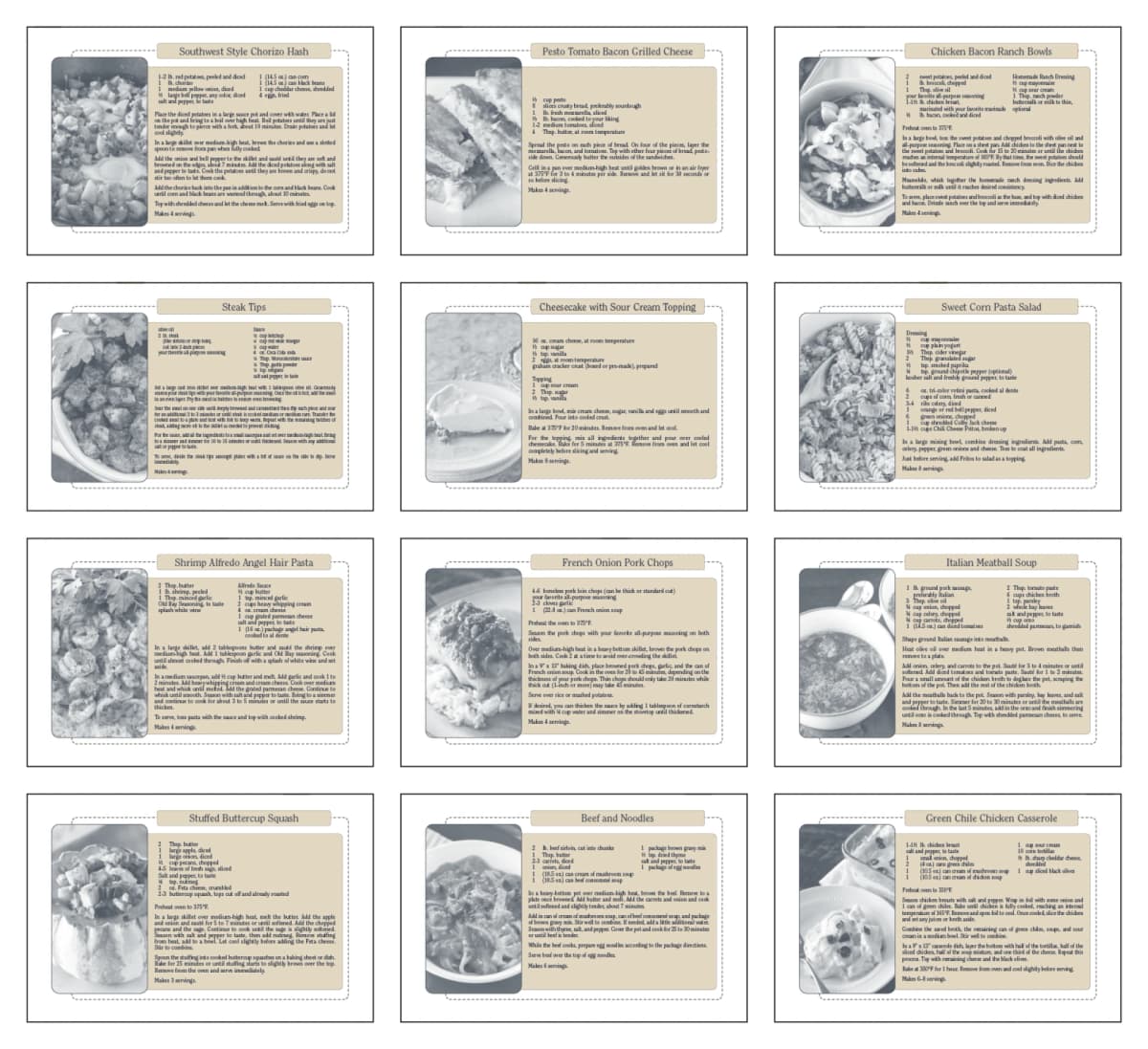 Recipe Pocket Calendar