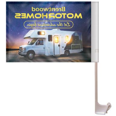 Rear view of car flag