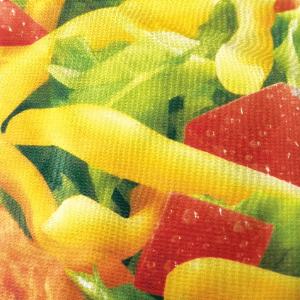 Close up of material and print