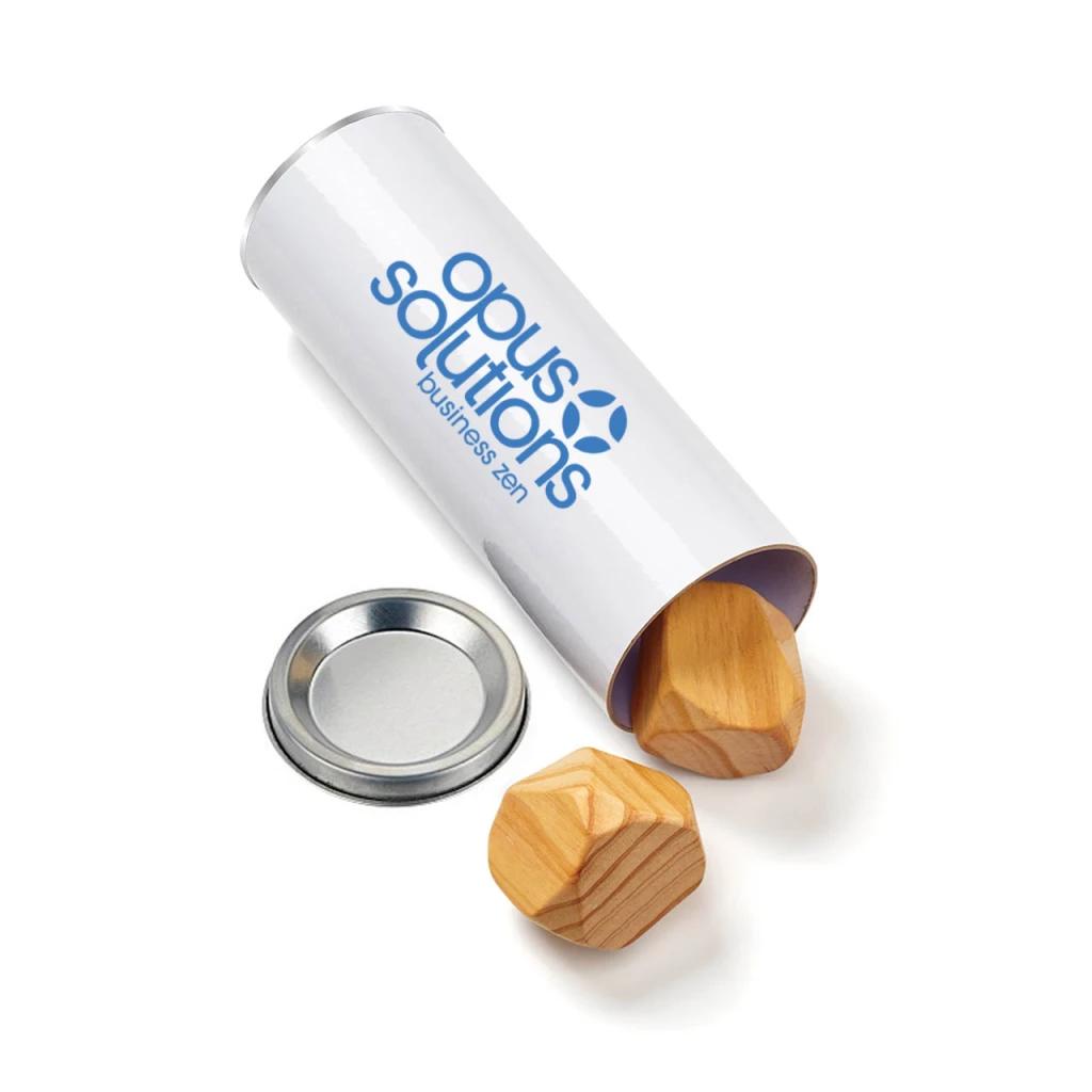 White/Natural Wood Brown Open View