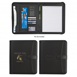 Product: PEBBLE GRAIN ZIPPERED PORTFOLIO WITH CALCULATOR